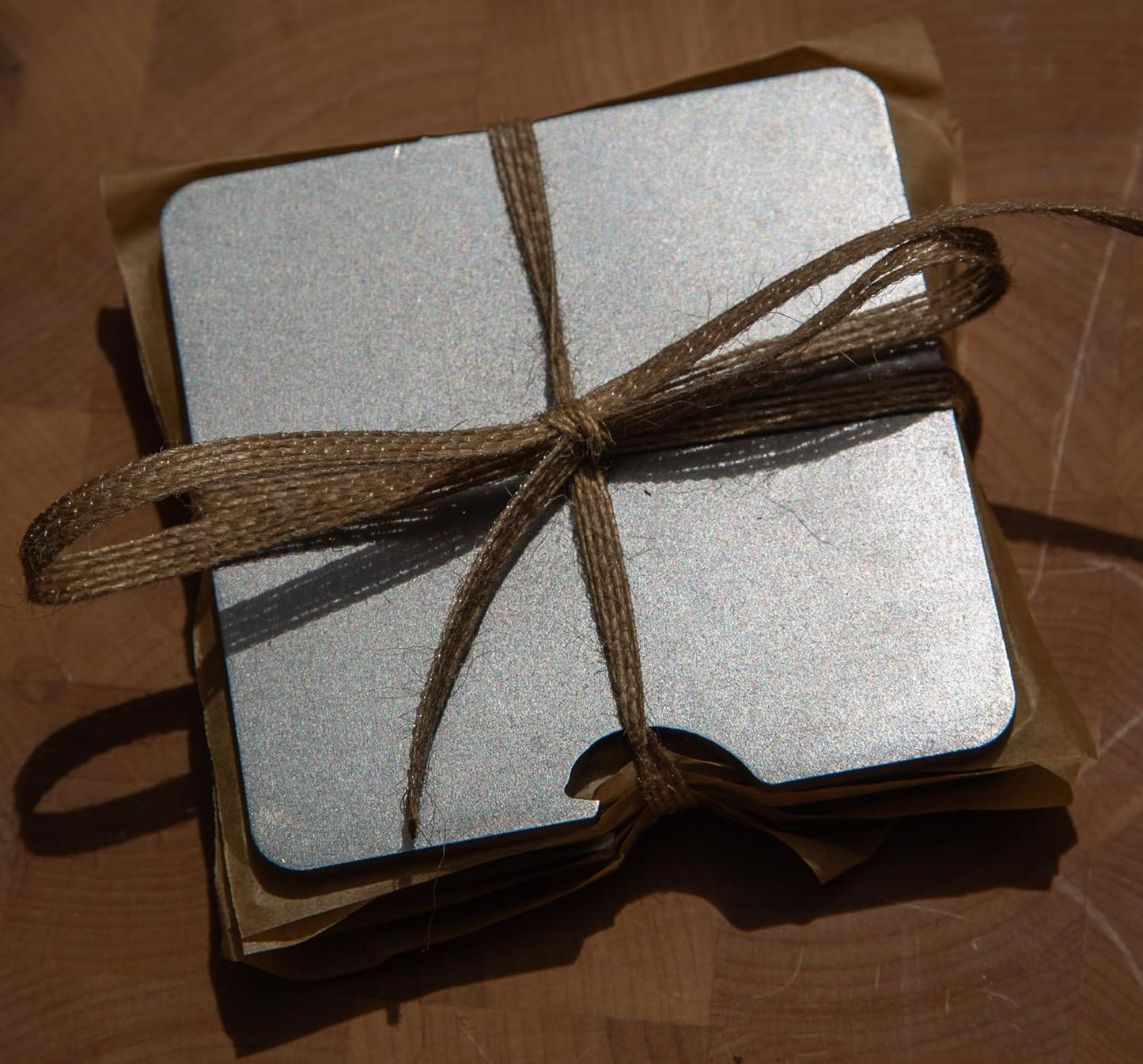 Steel Coasters (Set of 4) Made in The USA. Non Slip Rubber Feet. Indoor or Outdoor use. Great Gifts for Any Occasion. Fits with Any Decor. (Steel Bottle Opener)